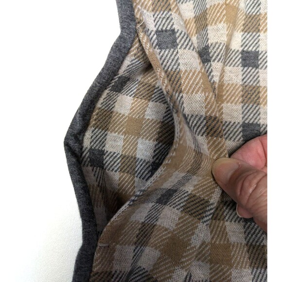 J Jill Ponte Shift Dress Size S Gray Tan Check Short Sleeve Knee Length - Picture 7 of 12